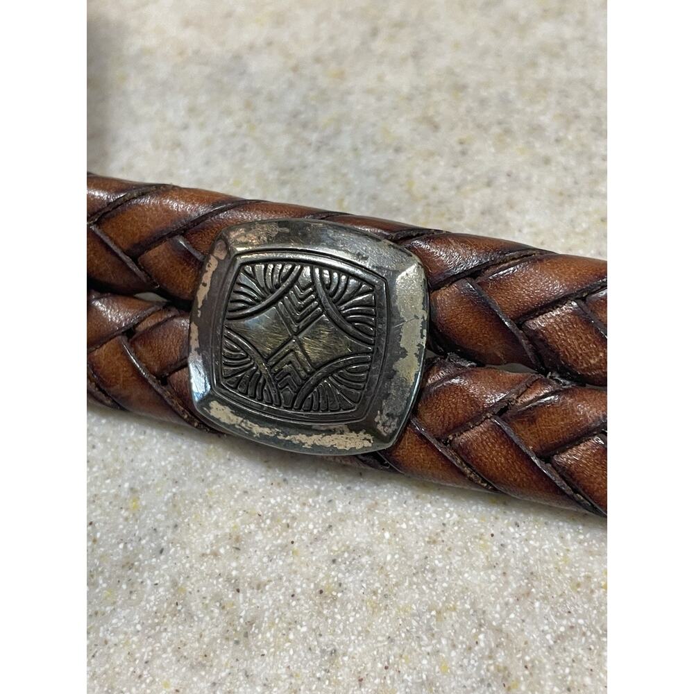 Vintage Brighton Brown Leather Braided Belt -Q2108 Women’s Size Medium -30 - Picture 10 of 11